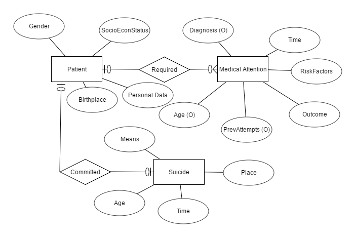 The model for the proposed database on adolescent suicide.