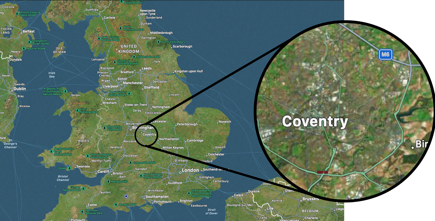 Approximate geographical location of Ward X region of interest